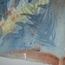 Original Watercolor Painting Abstract Leaves