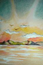 Sunset Watercolor Painting Signed Shively ' 73 ( George Shively)