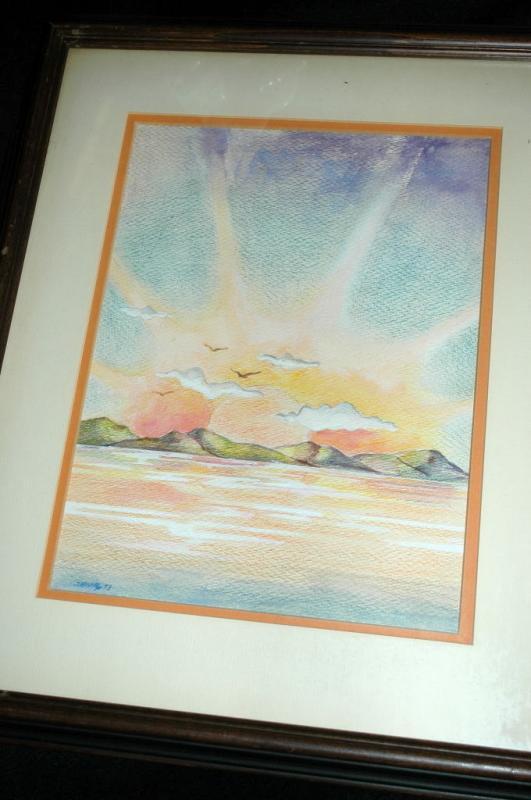 Sunset Watercolor Painting Signed Shively ' 73 ( George Shively)