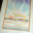 Sunset Watercolor Painting Signed Shively ' 73 ( George Shively)