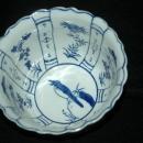 Chinese Blue & White Footed Porcelain Bowl marked