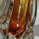 Amber & Clear Cased Murano Glass Vase TAll & Very Heavy 12 lbs
