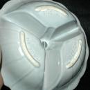 Mid Century Pottery Condiment or Dip Dish Caddy Light Blue Made In USA