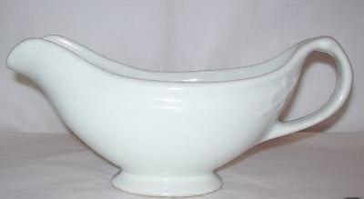 Vintage Large U.S.Q.M.C. White Porcelain Footed Gravy Boat
