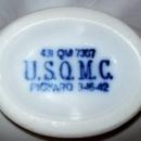 Vintage Large U.S.Q.M.C. White Porcelain Footed Gravy Boat