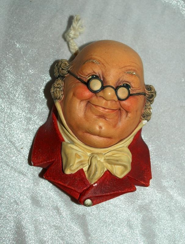 Bossons Mr. Pickwick Head 1964 England Wall Sculpture Plaque Chalkware