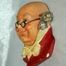 Bossons Mr. Pickwick Head 1964 England Wall Sculpture Plaque Chalkware
