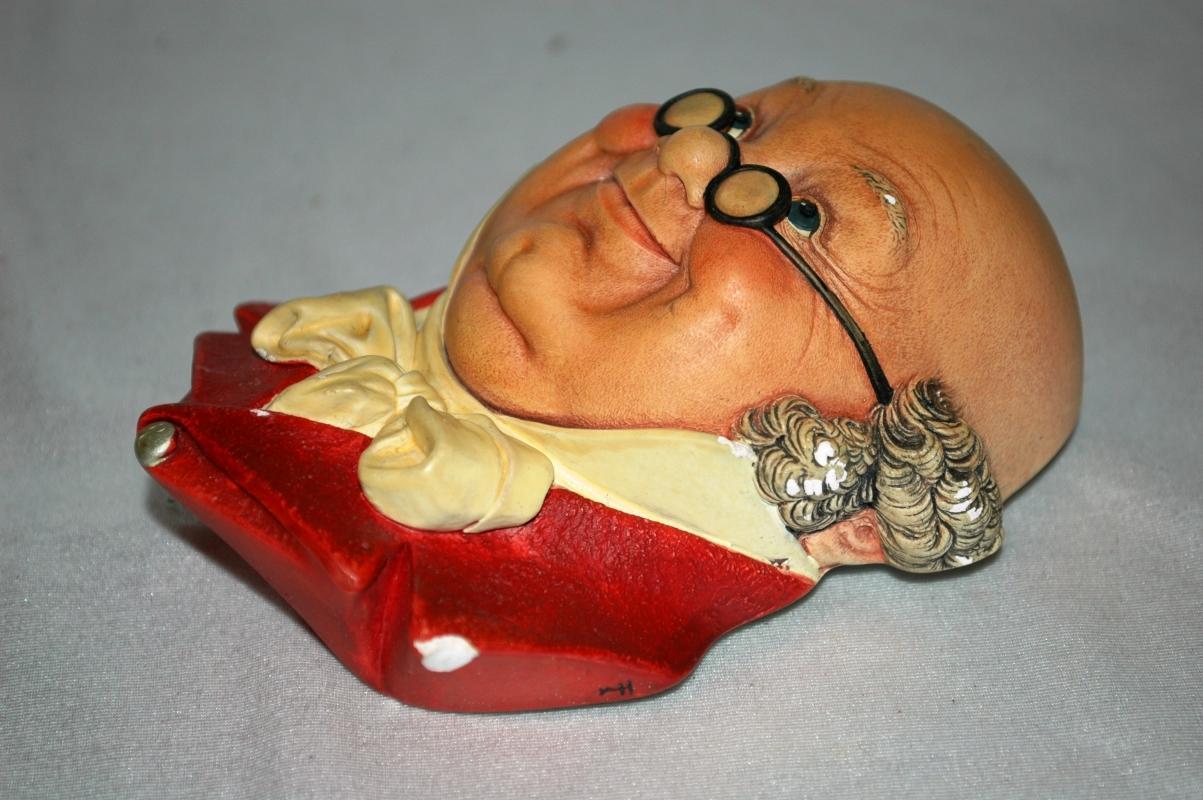 Bossons Mr. Pickwick Head 1964 England Wall Sculpture Plaque Chalkware