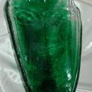 Cast Glass Art Glass Tribal Face Sculpture -Green