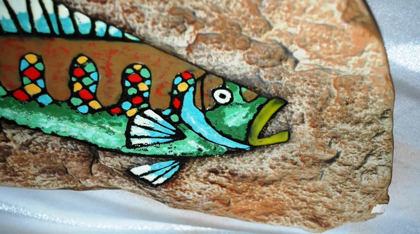 Hagen Renaker Pottery Mid Century Fish Wall Plaque