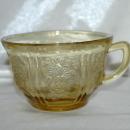 5 AMBER DEPRESSION GLASS CUPS SHARON/CABBAGE ROSE/ Federal Glass Co.