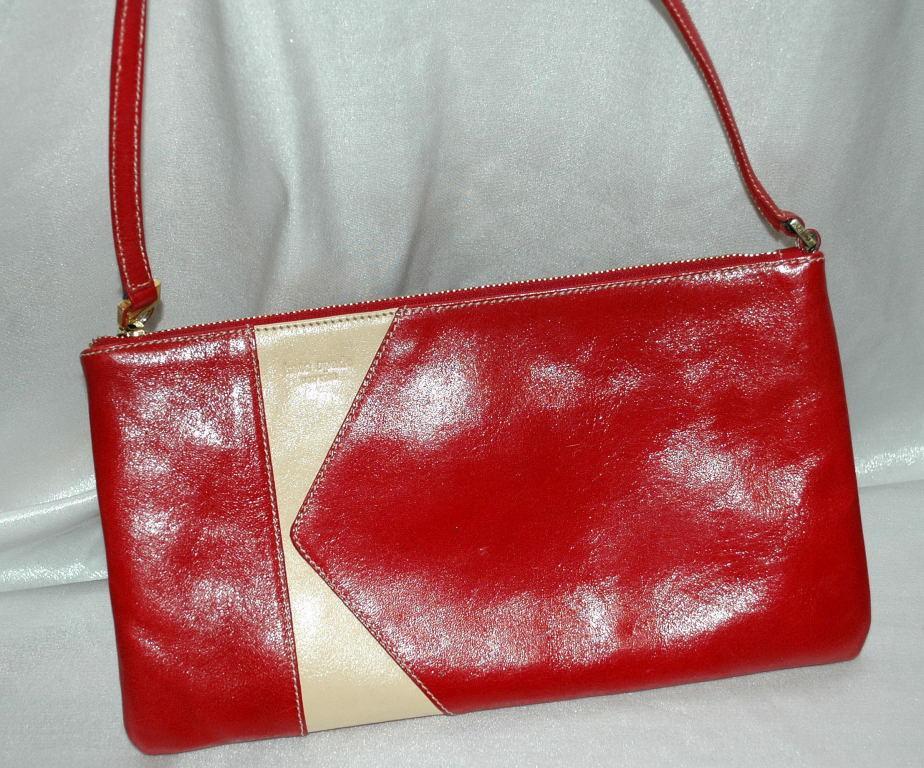 Kate Spade Red White Leather Purse - Vintage