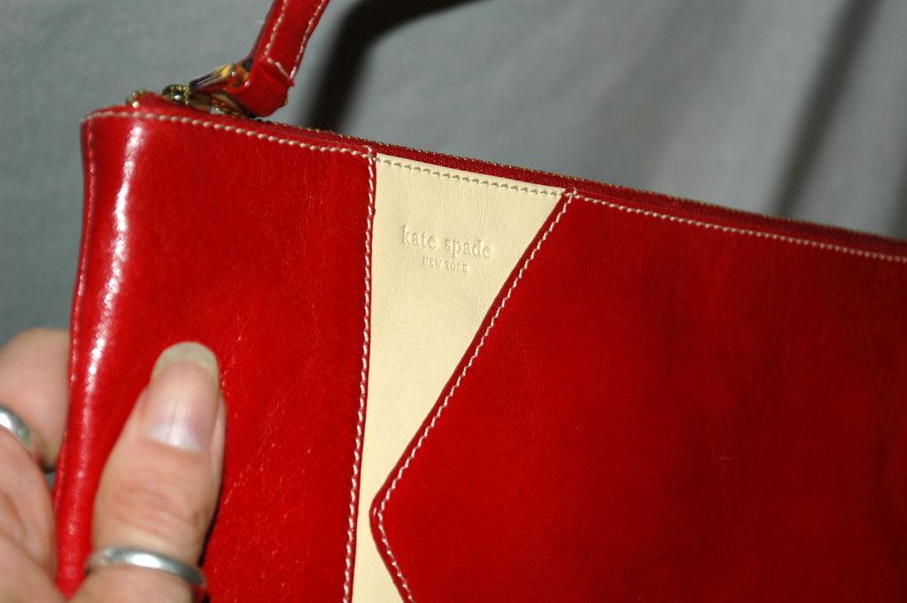 Kate Spade Red White Leather Purse - Vintage