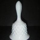 Fenton Art Glass Milk Glass HOBNAIL Bell w metal ringer