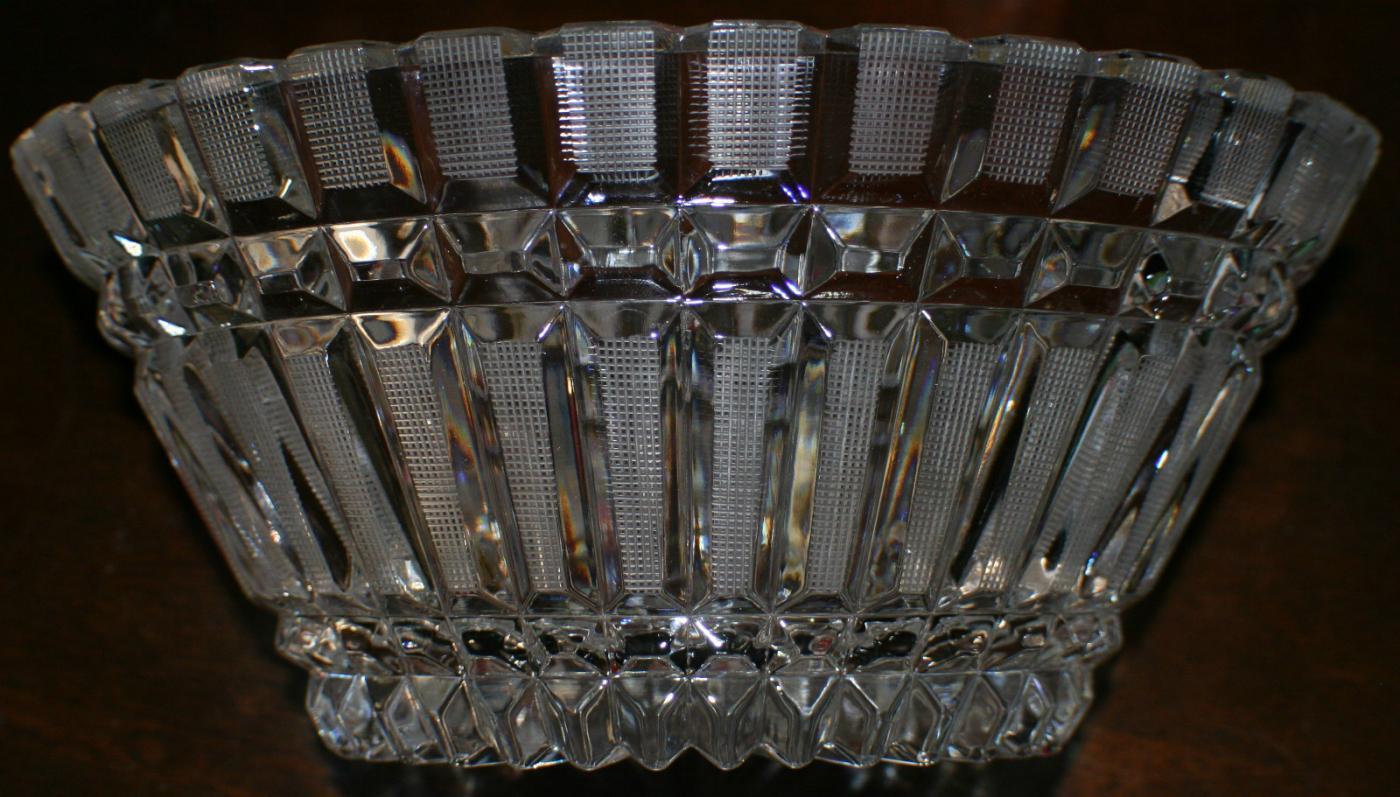 USSR Large, over 24% Lead Crystal Oval Bowl