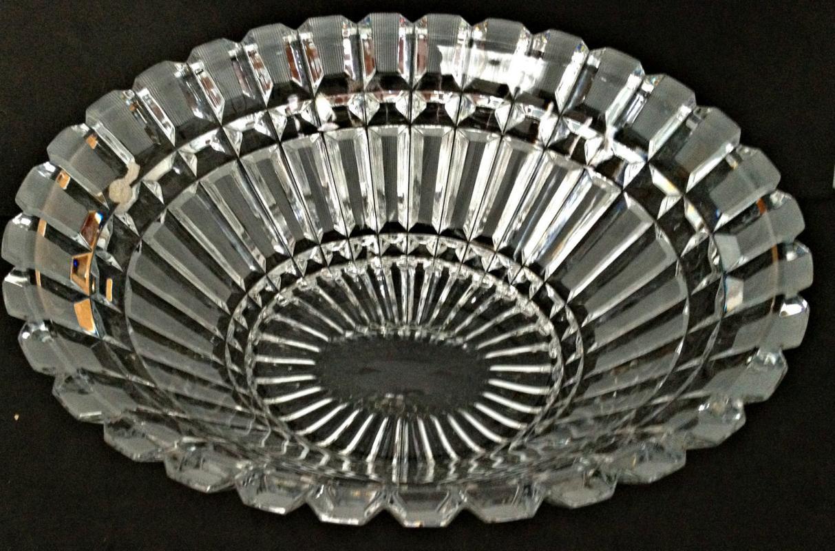 USSR Large, over 24% Lead Crystal Oval Bowl