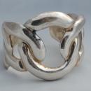 Taxco Mexico Sterling Cuff Bracelet 53 grams Rhodium Plated