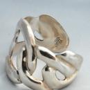 Taxco Mexico Sterling Cuff Bracelet 53 grams Rhodium Plated