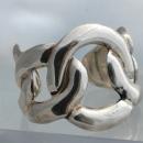 Taxco Mexico Sterling Cuff Bracelet 53 grams Rhodium Plated