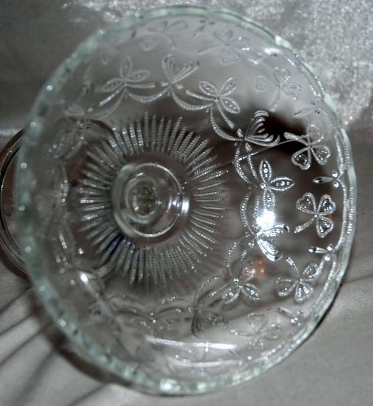 NUUTAJARVI Crystal Finland Compote/Fruit Bowl ~ Clover