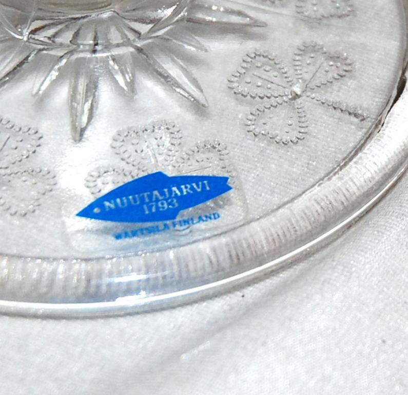 NUUTAJARVI Crystal Finland Compote/Fruit Bowl ~ Clover