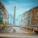 Landmark European Street Scene Oil Painting, Signed and Framed