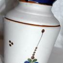 Old Mexican Tonala Stoneware Enamel Pottery Vase with swan motif