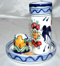 MEXICAN TALAVERA TEQUILA & SALT SHOT SET lead free