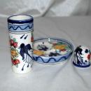 MEXICAN TALAVERA TEQUILA & SALT SHOT SET lead free