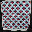 Antique Wool Hooked Needle Work Square with complex design