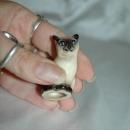 Tiny Porcelian China Siamese Cat Figurine
