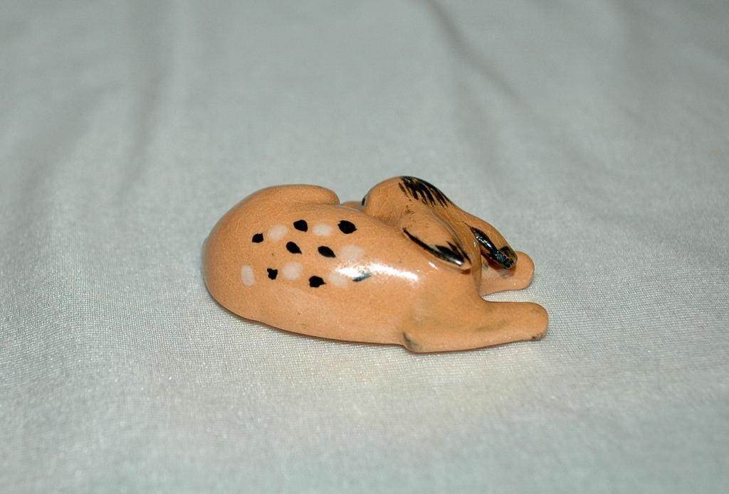 Small Resting Fawn Pottery Figurine