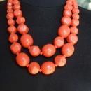 Vintage Chunky Coral Necklace Acrylic? Plastic