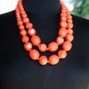 Vintage Chunky Coral Necklace Acrylic? Plastic