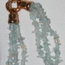 Aqua Marine Gemstone & Pearls Multi Strand Necklace