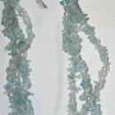 Aqua Marine Gemstone & Pearls Multi Strand Necklace