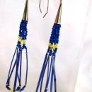Native American Sterling Beaded and Porcupine Quill Earrings