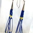 Native American Sterling Beaded and Porcupine Quill Earrings