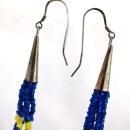 Native American Sterling Beaded and Porcupine Quill Earrings