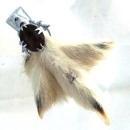 SCOTTISH GROUSE CLAW STAG HEAD VINTAGE BROOCH KILT PIN & GLASS AMETHYST