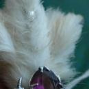 SCOTTISH GROUSE CLAW STAG HEAD VINTAGE BROOCH KILT PIN & GLASS AMETHYST