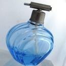 Blue Etched Glass Perfume Bottle -Finland Glass