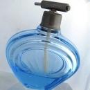 Blue Etched Glass Perfume Bottle -Finland Glass