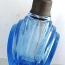 Blue Etched Glass Perfume Bottle -Finland Glass