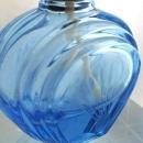 Blue Etched Glass Perfume Bottle -Finland Glass