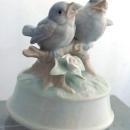 Otagiri made in Japan music box bird with Two Singing Birds and Flower