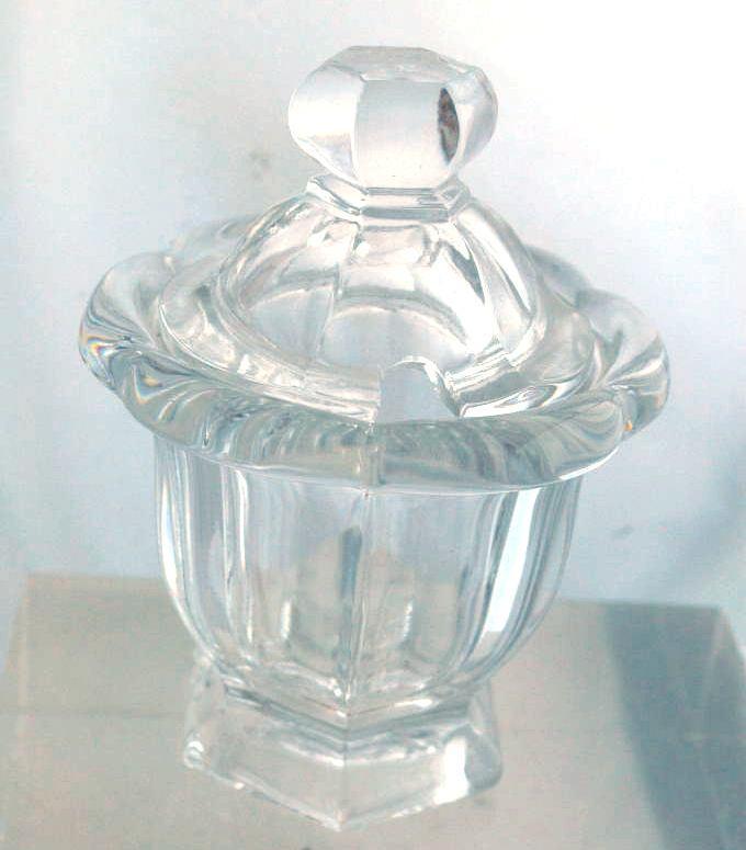 BACCARAT CRYSTAL COVERED MUSTARD JAR