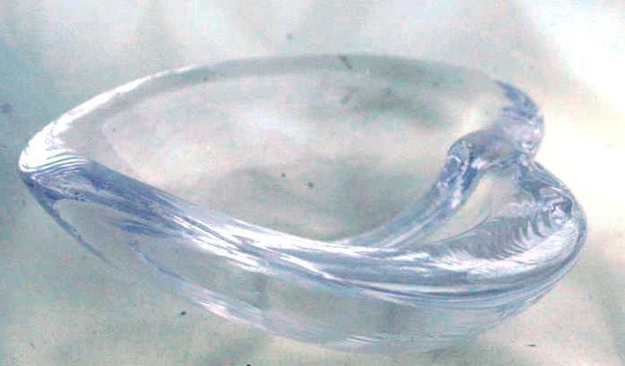 Simon Pearce Highgate Crystal Glass Heart , Signed