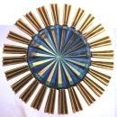 Vintage JEANNE Brooch Starburst Cut Glass Blue Center Stone