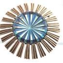 Vintage JEANNE Brooch Starburst Cut Glass Blue Center Stone